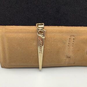 Gold Tone Tie Clip with Saw Design